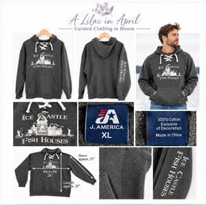 Ice Castle Fish Houses J. America XL Gray Lace-Up Hoodie